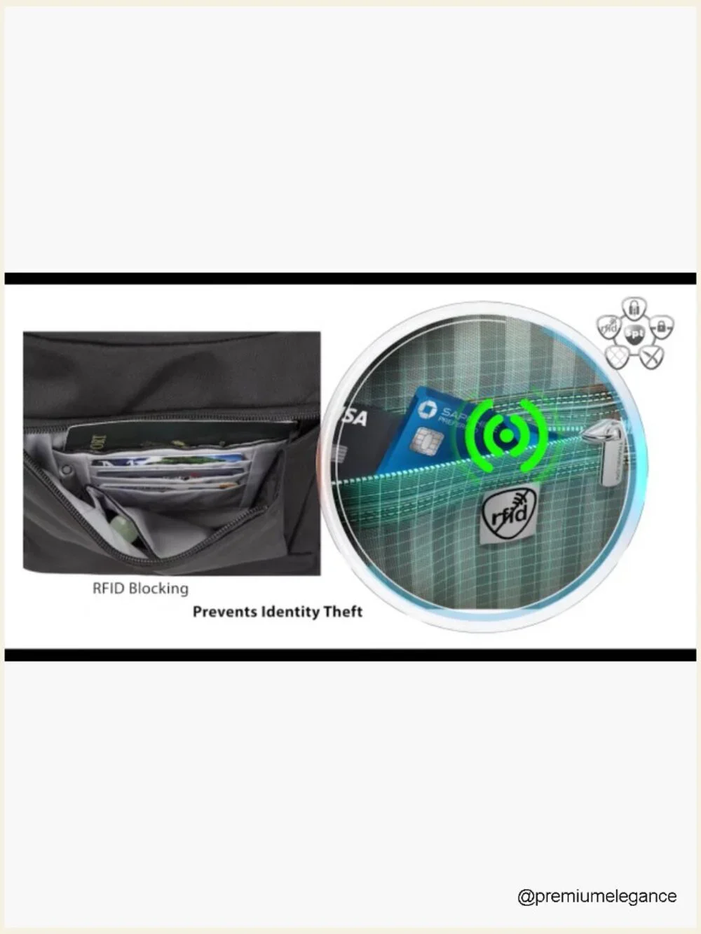 Anti-Theft Messenger Bag with RFID Blocking & Locking Zippers